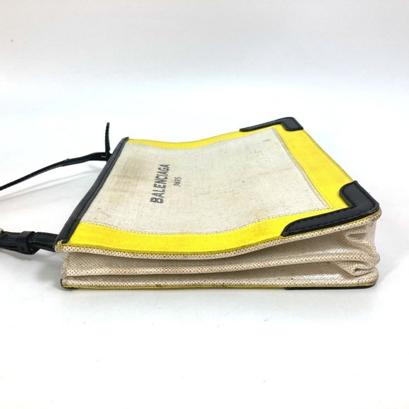 BALENCIAGA 339937 Navy Pochette Clutch Bag/Pouch/Shoulder Bag in Leather/Coat... - Picture 3 of 16